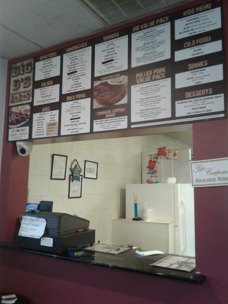 Menu Big D's B-B-Q-2